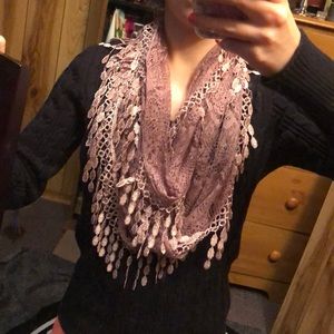 Lace Purple Infinity Scarf